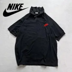 90s NIKE ポロシャツ 黒 ブラック ワンポイント 白タグ 銀タグ y2k