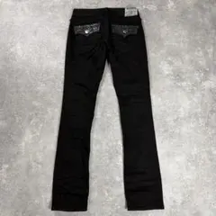 トゥルーレリジョン ブラック ストレート ラインストーン Y2K デニム