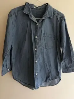 【最終価格】レディース　デニム　ブルー　Lサイズ 長袖　ボタンアップシャツ