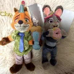 ディズニーストア　ズートピア　ぬいぐるみキーホルダー　セット