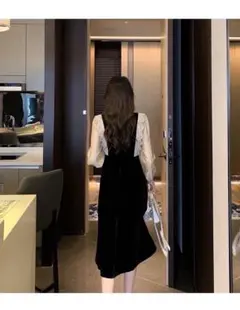 限定価格　レディース　ワンピ　ドレス　韓国　ファッション　黒　M 結婚式