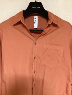 MHL. オレンジ 長袖シャツ ポケット付き　 Mサイズ