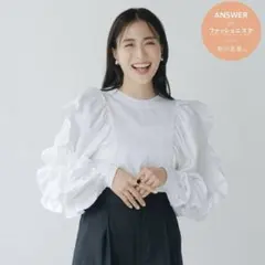 【新品未使用】笹川友里さんコラボ　ウエスト調整可ワイドパンツ　#Newans 新品未使用】笹川友里さんコラボ ウエスト調整可ワイドパンツ