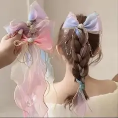 グラデーションリボンヘアアクセサリー