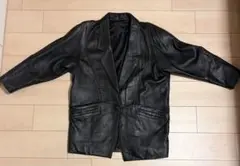 レザー テーラードジャケット黒 Lサイズ 美品 本革