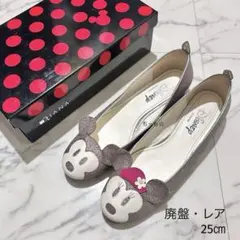 DIANA フラットパンプス 25㎝ ミッキー ミニー グリッター【美品/希少】