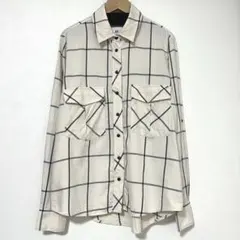 ZARA / スナップボタン チェックシャツ XS アイボリー