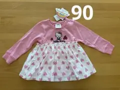 【新品タグ付】90cm ハローキティ長袖Tシャツ　バースデイ　ピンク