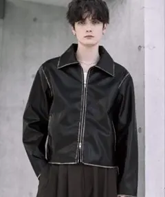 ASTRONOMY PU合皮コンパクト短丈レザージャケット