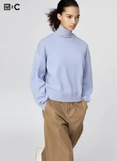 ユニクロ　スムースコットンクルーネックセーター　61 blue Sサイズ　新品