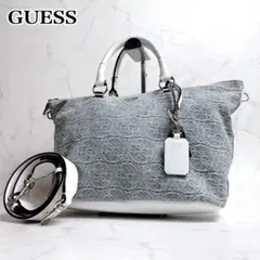 GUESS デニム 2way トートバッグ ショルダー モノグラム h655 - メルカリ