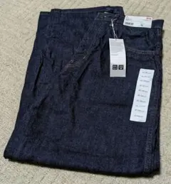☆新品未使用☆UNIQLOＵ　ハイライズワイドストレートジーンズ　68BLUE