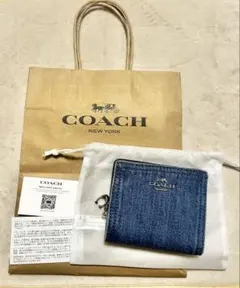 コーチ デニム スナップ ウォレット　＊ky43