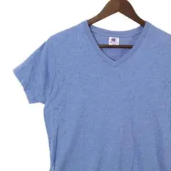 【極美品】チャンピオン Vネック Tシャツ M 杢ブルー 爽やか 着心地抜群