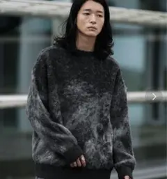 MOHAIR BLEND JACQUARD SHAGGY KNIT