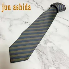 N42【総柄】jun ashida★ネクタイ ストライプ ヘリンボーン柄のサムネイル
