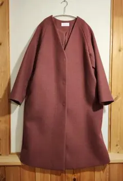 グローバルワーク 軽やかストレッチノーカラーコート L