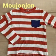 moujonjon赤と白ストライプ 長袖Tシャツ
