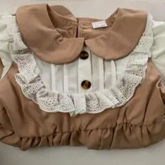 ベージュ 襟付き フリル ワンピース 12-18M