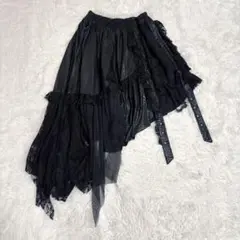 drug honey パイソン柄アシンメトリーチュールスカート　ゴシックパンク