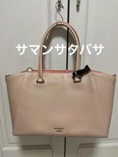 サマンサタバサトートバッグ 、ショルダーバッグ　パスケース付き　大容量　ピンク