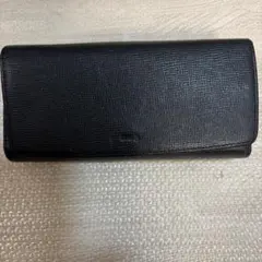 COMME CA ブラックレザー長財布 型押しデザインのサムネイル