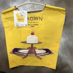 Ball & Chain エコバッグ イエロー ケーキ刺繍 Mサイズ