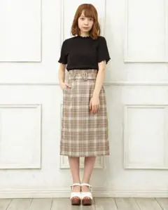 INGNI チェック柄ナロースカート