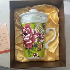 台湾　花布柄中国茶マグカップ