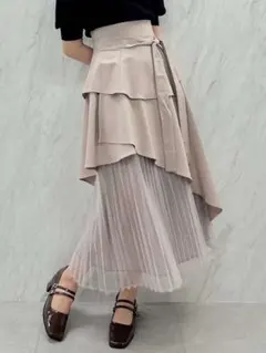 dazzlin アシメティアードプリーツスカート S