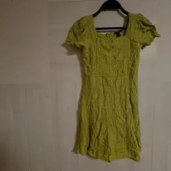 FOREVER 21 KIDS ライムグリーン 半袖ワンピース 【140】
