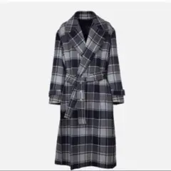 20AW CINOH WOOL CHECK OVER COAT