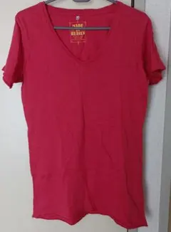 MADE IN HEAVEN Vネック Tシャツ レッドのサムネイル