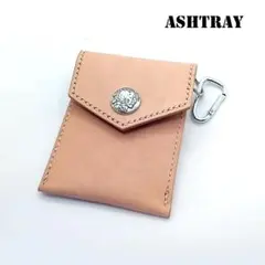 本革レザー携帯灰皿ヌメ革タンローきなりナチュラルハンドメイドレザークラフト