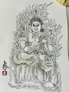 不動明王　 B5サイズ 手描き原画 2026年最新】不動明王 版画の人気アイテム - メルカリ