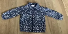 ジャンパー ナイロンジャケット 女の子 (110) 紺 花柄 子供服