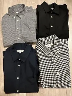 S &SONS 春夏　チェック柄2枚　無地2枚　長袖シャツ4枚セットM1枚L3牧