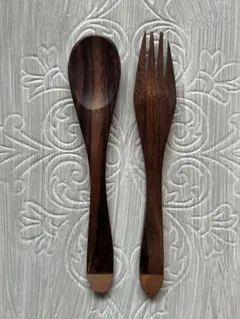 値下げ‼︎ バリ雑貨　木製スプーンフォークセット