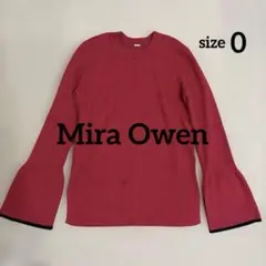 ミラオーウェン 袖フレアリブニット ピンク 0 S