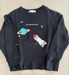 グローバルワーク　スパンコール　宇宙デザイン トレーナー 黒