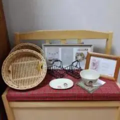 竹製バスケットと付属品セット