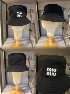 MIU MIU ドリル バケットハット ブラック Lサイズ - メルカリ