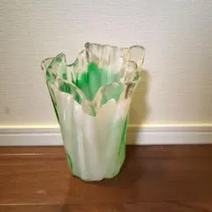 オーロラガラス フラワーベース 花瓶 ミントグリーン レトロ ヴィンテージ オーロラガラス フラワーベース 花瓶 ミントグリーン レトロ