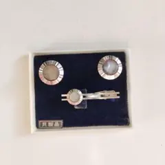 シルバー ネクタイピン カフスボタン セット