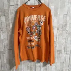 古着 CONVERSE 長袖Tシャツ プリント サイズL オレンジのサムネイル