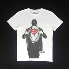 新品 ビッグプリント ドルク スーパーマン バラクラバ バンクシー風Tシャツ