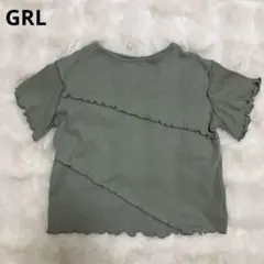 GRL メロウフリルトップス くすみグリーン S 美品 着回し◎のサムネイル
