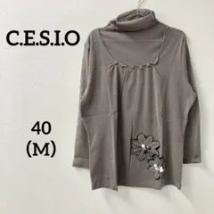 C.E.S.I.O セシオ フラワーモチーフ シアー長袖カットソー 40サイズ