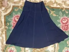 earthmusic&ecologyフレアスカート サイドファスナー ネイビー