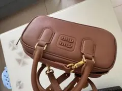 mlu❤️mlu ボーリングバッグ ブラウン レザー 美品 即購入 OK！
